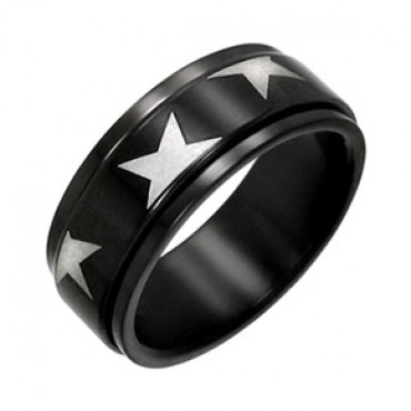 Prsten z chirurgické oceli Star - US 7